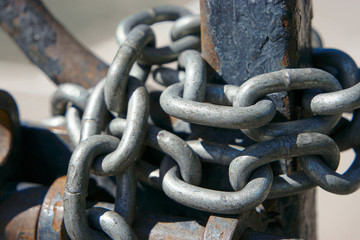 Chain Locking Fence Gate Closeup