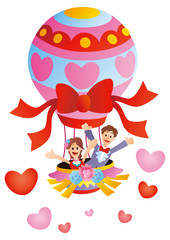 ジューンブライドと気球とハート