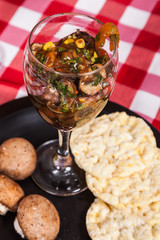 Vegetarian food mushroom ceviche