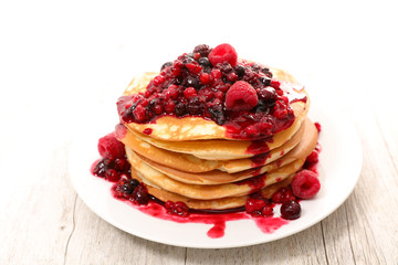 pancake with berry syrup