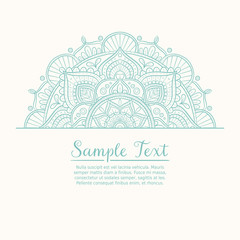 Oriental design with Flower Mandala illustration. Perfect for backgrounds, invitations, birthday cards, wallpapers, etc. Hand drawn vector illustration.