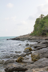 seawave on the rock beach