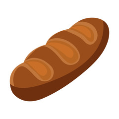 baguette bread icon over white background. bakery products concept. vector illustration