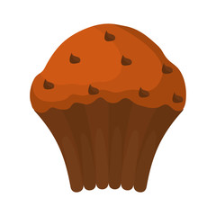 muffin icon over white background. bakery products concept. vector illustration