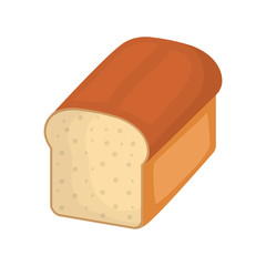bread icon over white background. bakery products concept. vector illustration