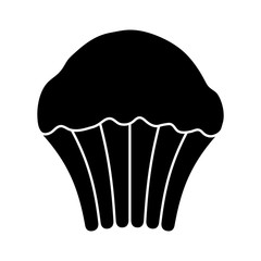 muffin icon over white background. bakery products concept. vector illustration