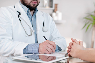 Doctor and patient are discussing something