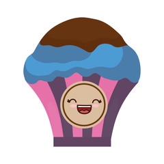 kawaii muffin icon over white background. bakery products concept. vector illustration