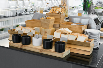 Fresh pastry on table in buffet