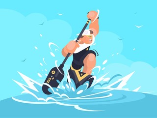 Strong man in canoe © Kit8 d.o.o.