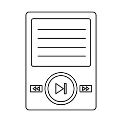 music player device icon over white background. vector illustration