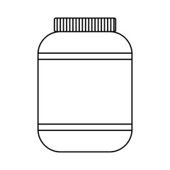 protein supplement bottle icon over white background. vector illustration
