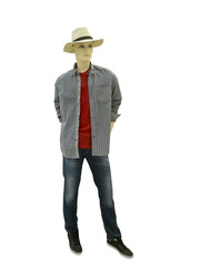 Full-length man mannequin.