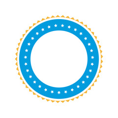 emblem star stamp sticker blank design vector illustration