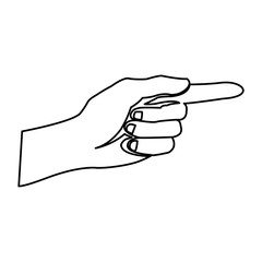 hand pointing vote symbol line vector illustration