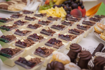 Desserts and fruit at the raut table at the celebration