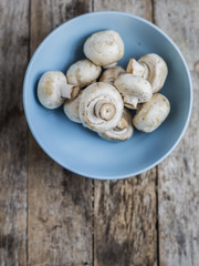 Fresh champignon mushrooms