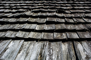 Texture of wooden tile roof