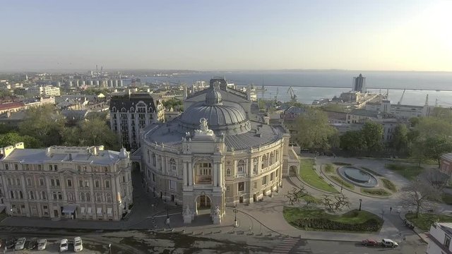 Aerial view of Odessa Opera house in Ukraine.