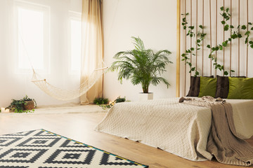 Sand bedroom with double bed