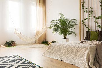 Sand bedroom with rope wall
