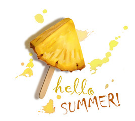 Hello Summer. Fresh pineapple. - 150579349
