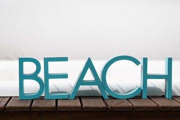 beach letters on the jacuzzi 