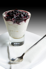 Refreshing cheesecake in a restaurant