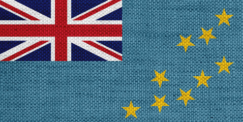 Fahne von Tuvalu auf altem Leinen