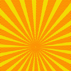 Yellow and orange colored back pop art style background. backdrop line space. Vector illustration