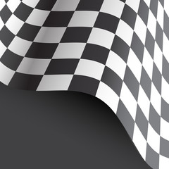 Checkered flag wave on gray design for race championship background vector illustration.