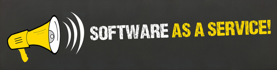 Software as a Service! / Megafon auf Tafel