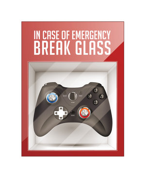 In case of emergency break glass concept - game pad concept