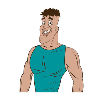 man athletic bodybuilding sport image vector illustration