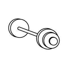 dumbbell weight gym metal equipment line vector illustration