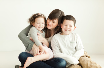 Mother with two children