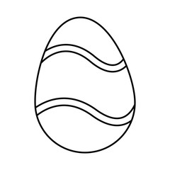 happy easter egg decoration ornament festive line vector illustration