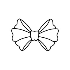 bow ribbon decoration celebration image line vector illustration