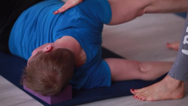 Moscow, Ganesha Yoga Studio, 2016: Group yoga practice on a holiday day.