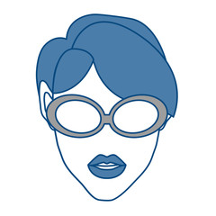 woman with glasses icon over white background. vector illustration