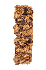 A bar of cereals on a white background