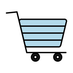 shopping cart icon over white background. vector illustration