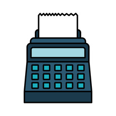 cash register machine icon over white background. vector illustration