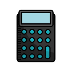 calculator device icon over white background. vector illustration