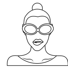 woman with sunglasses icon over white background. vector illustration