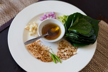 Traditional thai snack Miang Kham