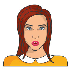 retro woman icon over white background. colorful design. vector illustration