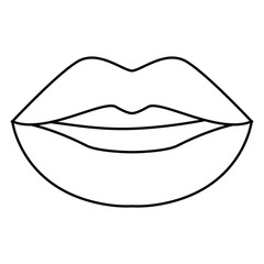 sensual lips icon over white background. vector illustration