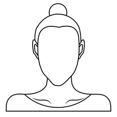 woman avatar icon over white background. vector illustration