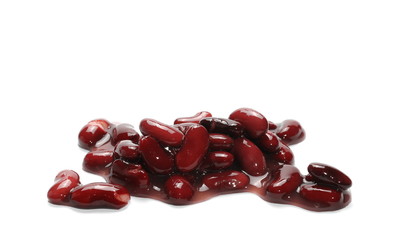 cooked red kidney beans isolated on white background